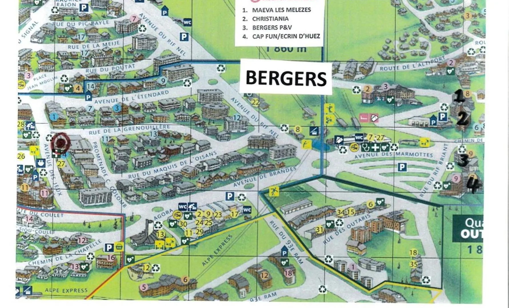 شقة Residence Christiania - Appartement Alpe D'Huez Quartier Bergers Mae-3141